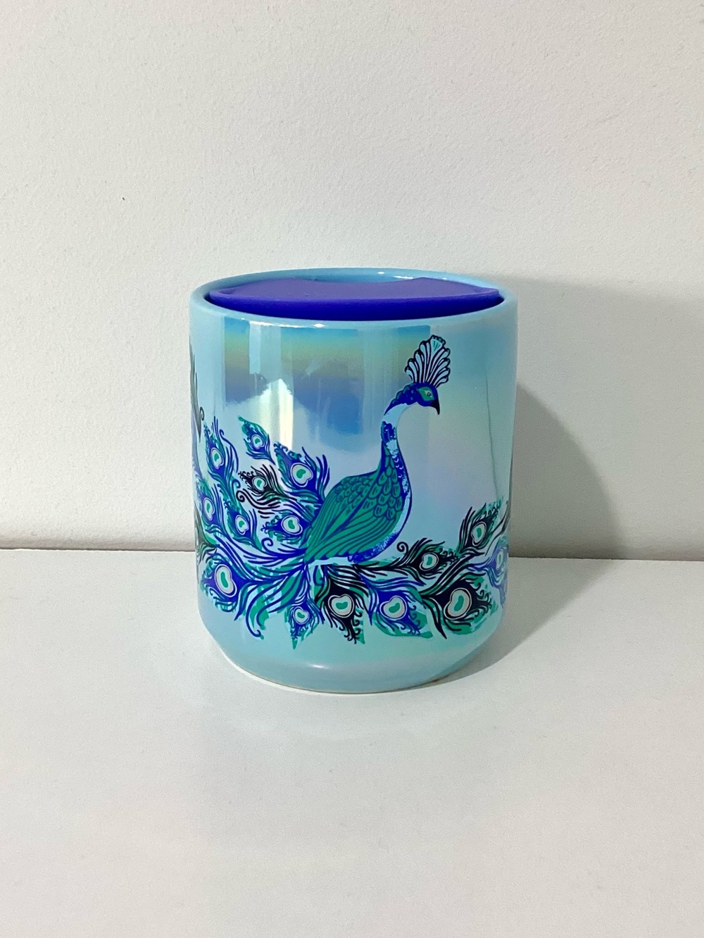 NEW Starbucks 2024 Peacock Ceramic Cup/Mug with Lid